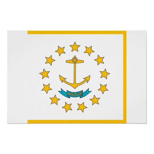 Poster patriótico con bandera de Rhode Island (Anverso)