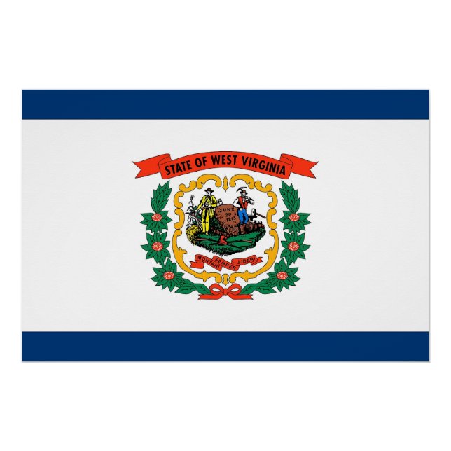 Poster patriótico con bandera de Virginia Occident (Anverso)