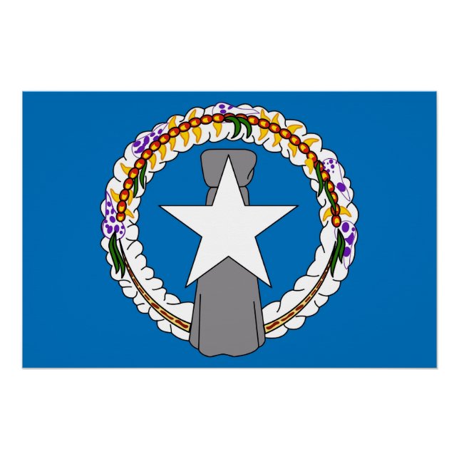 Poster patriótico con bandera del norte de Mariana (Anverso)