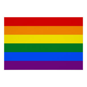 Poster patriótico con bandera LGBT
