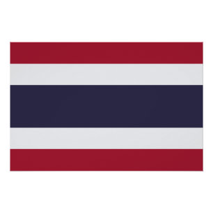 Póster patriótico con la bandera de Tailandia