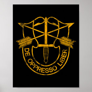 Póster Patriótico del logotipo de veteranos de las fuerza