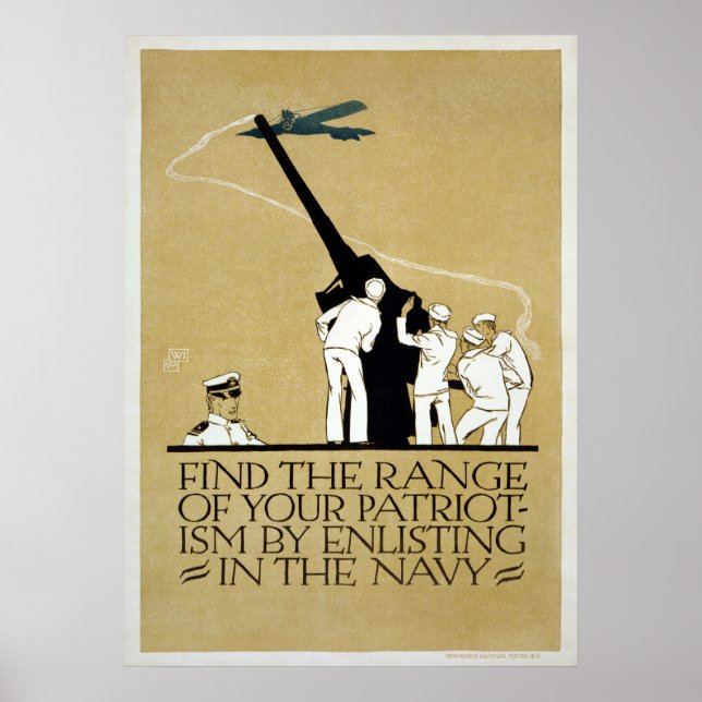 Póster Patriótico del reclutamiento de la Marina de Guerr (Frente)