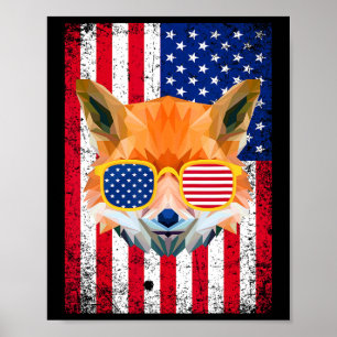 Póster Patriótico Fox 4 De Julio Sungles Usa American Fla