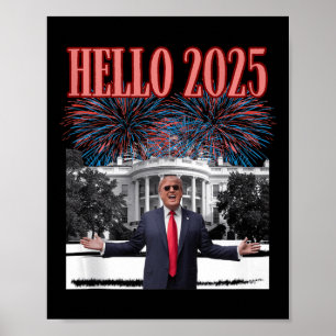 Póster Patriótico Trump Hola republicano Año Nuevo 2025
