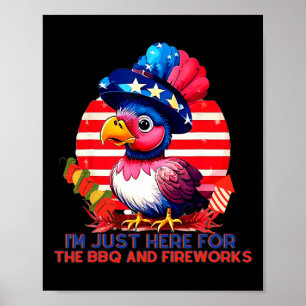 Póster Patriótico Turquía 4 De Julio Fiesta De Fuegos Art