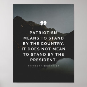 Póster Patriotism means to stand by the country