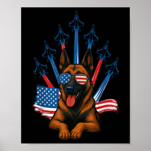 Póster Patriotismo del avión de reacción malinés de comba