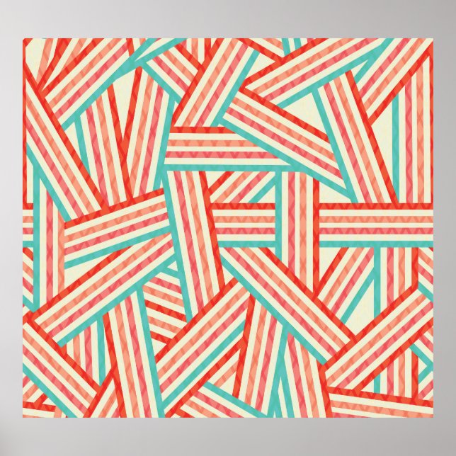 Póster Patrón abstracto a rayas coloridas (Frente)