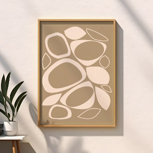 Póster Patrón abstracto beige crema moderno y elegante