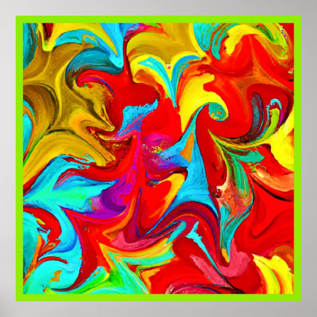 Póster Patrón abstracto colorido y vivo (Frente)