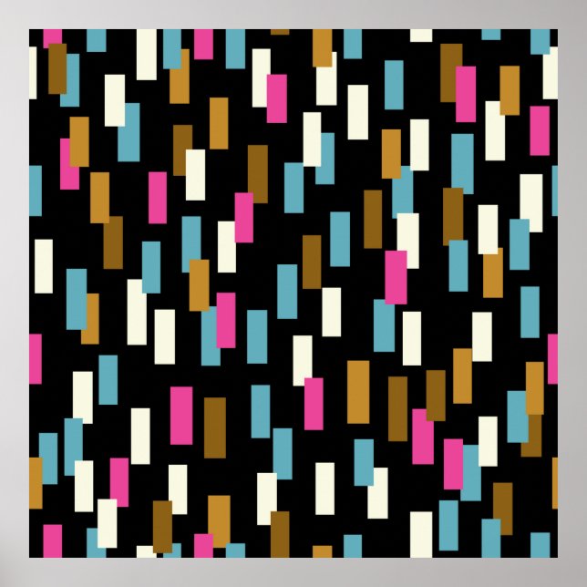 Póster Patrón abstracto con formas geométricas texturadas (Frente)