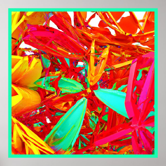 Póster Patrón abstracto de colores vibrantes (Frente)