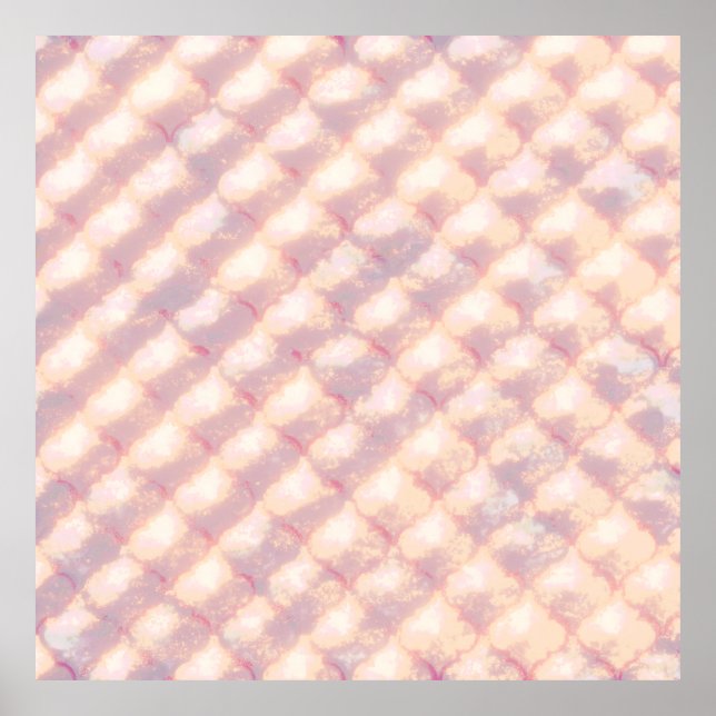 Póster Patrón abstracto de cuatro hojas con brillo pastel (Frente)