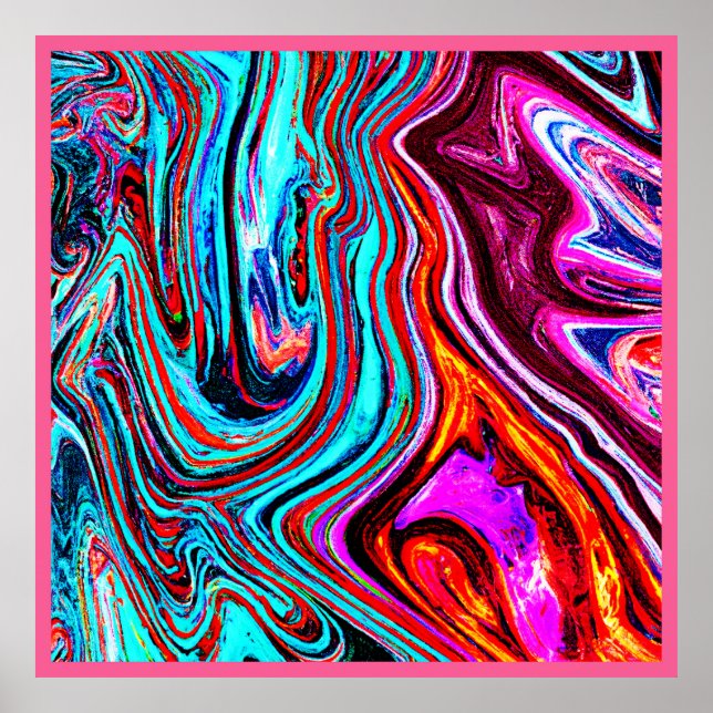 Póster Patrón abstracto de hues dinámicos vibrantes (Frente)