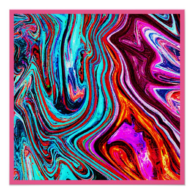 Póster Patrón abstracto de hues dinámicos vibrantes (Anverso)