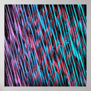 Póster Patrón abstracto de líneas onduladas sedosas y col