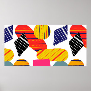 Póster Patrón abstracto de mano sin costura. Vint