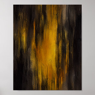 Póster Patrón abstracto de negro y oro
