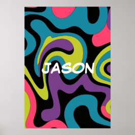 Póster Patrón abstracto de neón personalizado — Diseño re