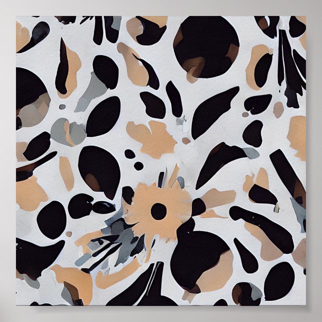 Póster Patrón abstracto de tonos de tierra (Frente)