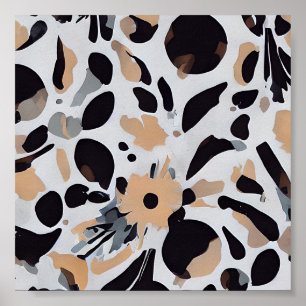 Póster patrón abstracto de tonos terrosos