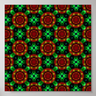 Póster Patrón abstracto floral moderno boho elegante #504