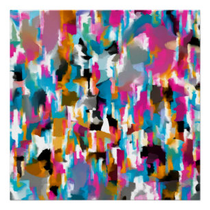 Póster Patrón abstracto frondoso y brillante