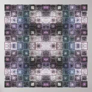 Póster Patrón abstracto geométrico con cubos de estructur