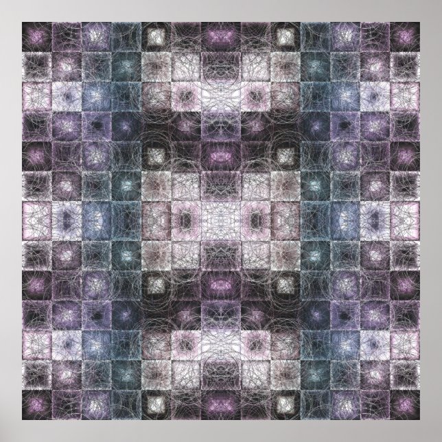 Póster Patrón abstracto geométrico con cubos de estructur (Frente)