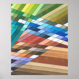 Póster Patrón Abstracto Geométrico Pintado a Mano