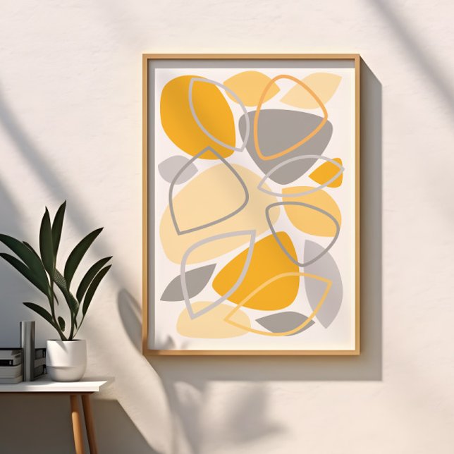 Póster Patrón abstracto gris amarillo moderno (Subido por el creador)