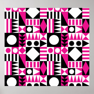 Póster Patrón abstracto moderno de mediados de siglo.