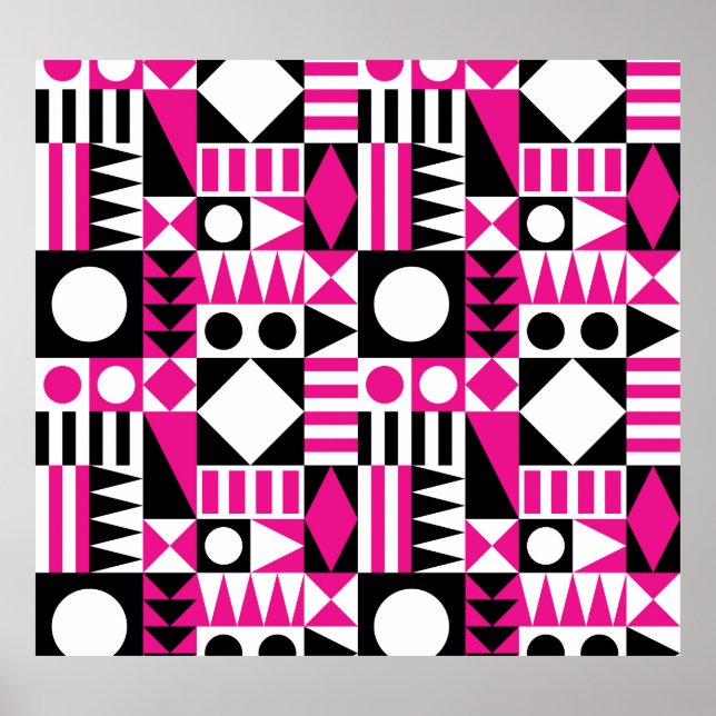 Póster Patrón abstracto moderno de mediados de siglo. (Frente)