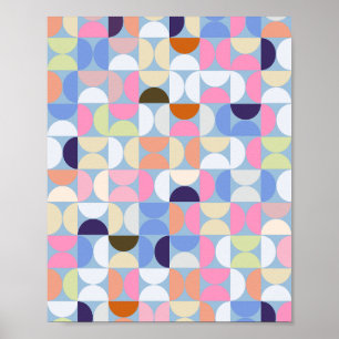 Póster Patrón abstracto moderno de mediados de siglo colo