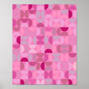 Póster Patrón abstracto moderno de mediados de siglo Rosa