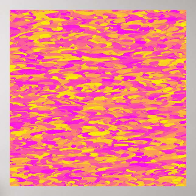 Póster Patrón abstracto Naranja amarillo rosado (Frente)