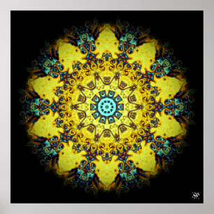 Póster Patrón abstracto psicodélico colorido