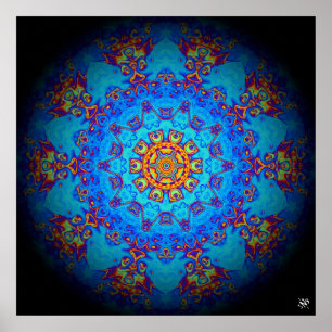 Póster Patrón abstracto psicodélico colorido