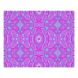 Póster Patrón abstracto rosa caliente y azul aqua alucina