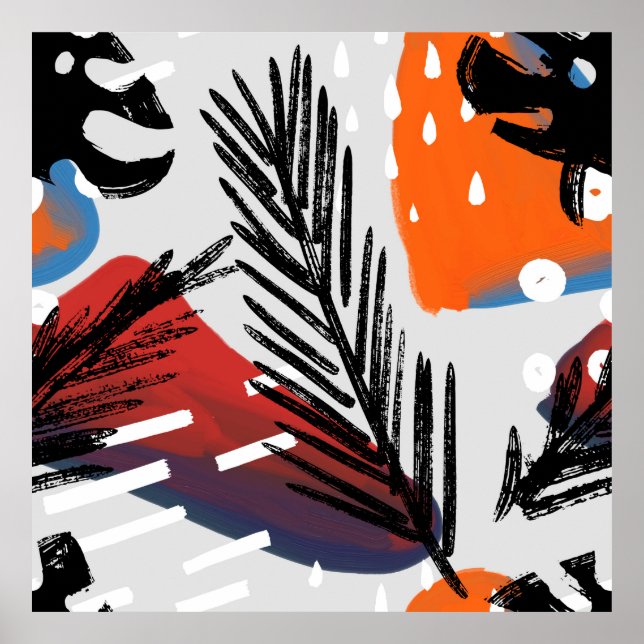 Póster Patrón abstracto sin fisuras con elementos de tint (Frente)