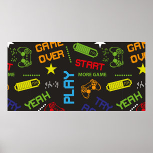 Póster patrón abstracto sin fisuras en el estilo de juego