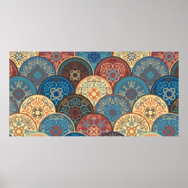 Póster Patrón abstracto sin inconvenientes de abstra de c (Frente)