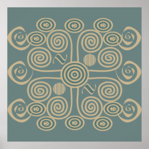 Póster patrón abstracto tribal africano