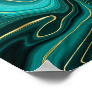 Póster Patrón abstracto turquesa de lujo glamour