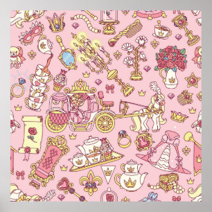 Póster Patrón abstracto vintage sin fisuras. Pequeño y si