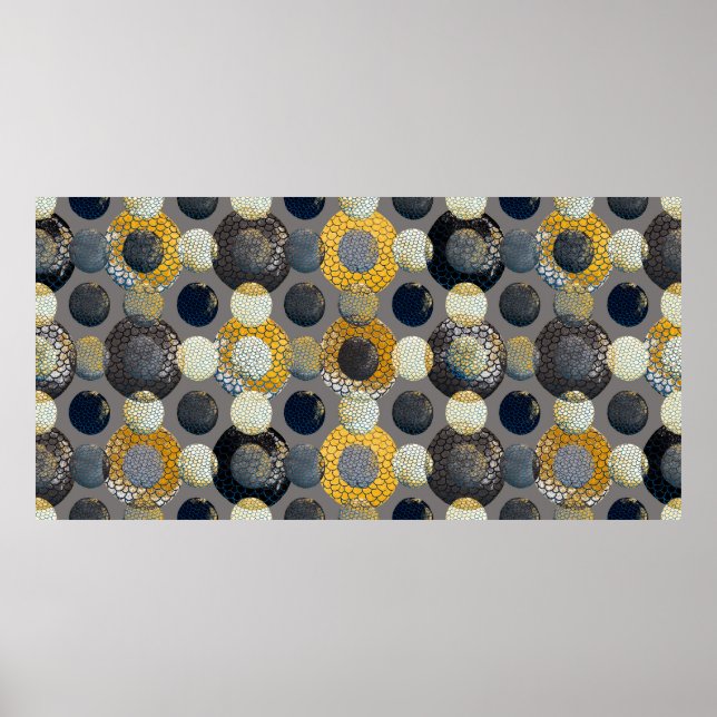 Póster Patrón acuarela sin fisuras con geometri abstracto (Frente)