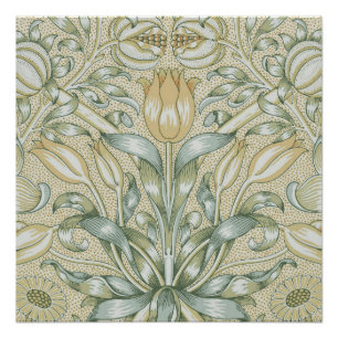 Póster Patrón Antiguo de Granada William Morris Lily