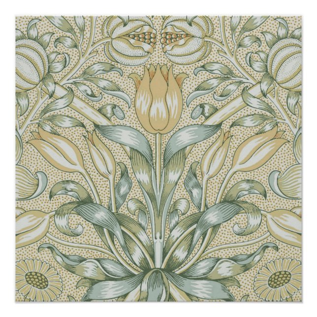 Póster Patrón Antiguo de Granada William Morris Lily (Anverso)