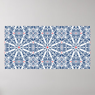 Póster Patrón árabe transparente. fondo colorido sobre 